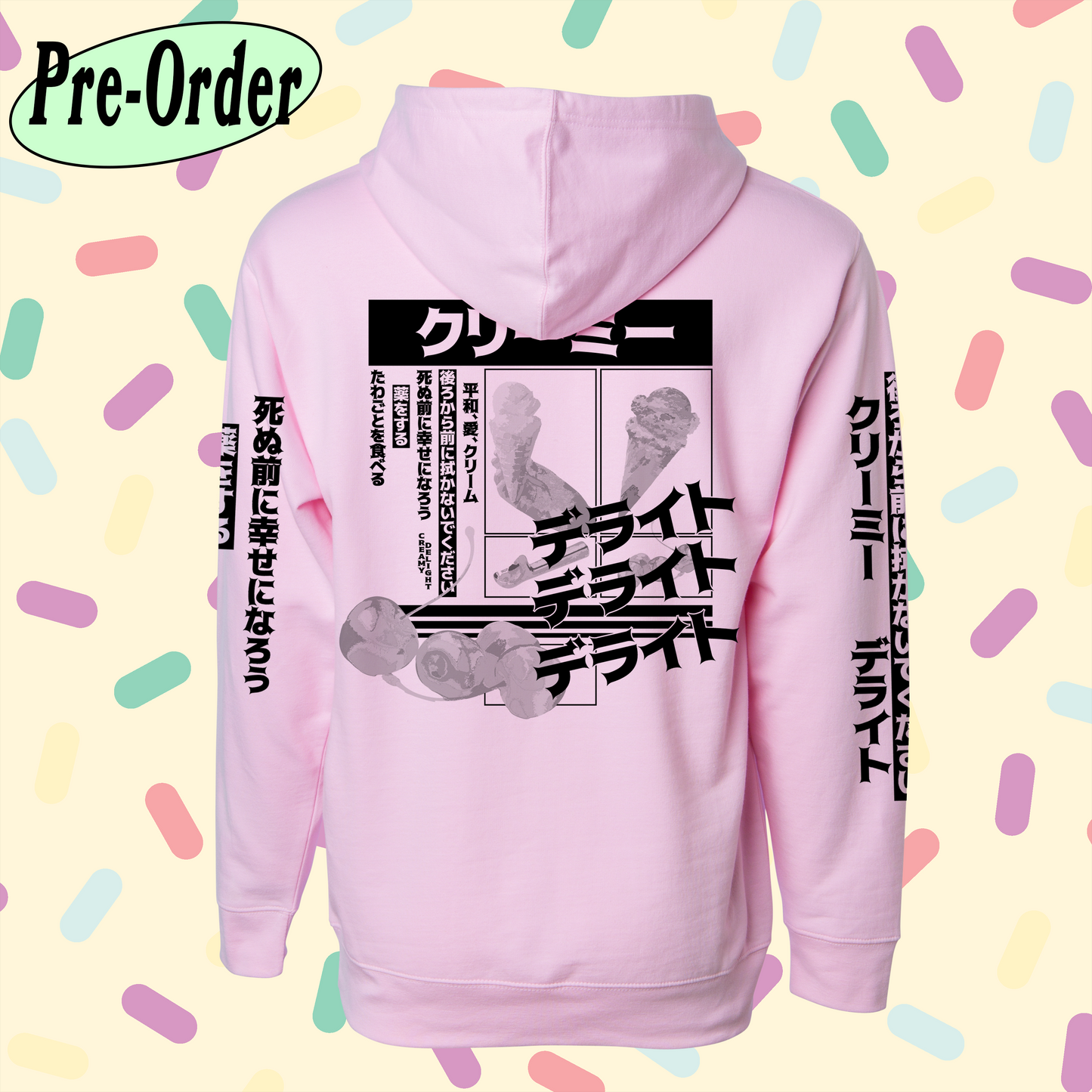 "NEWS CLIPPING" pink hoodie