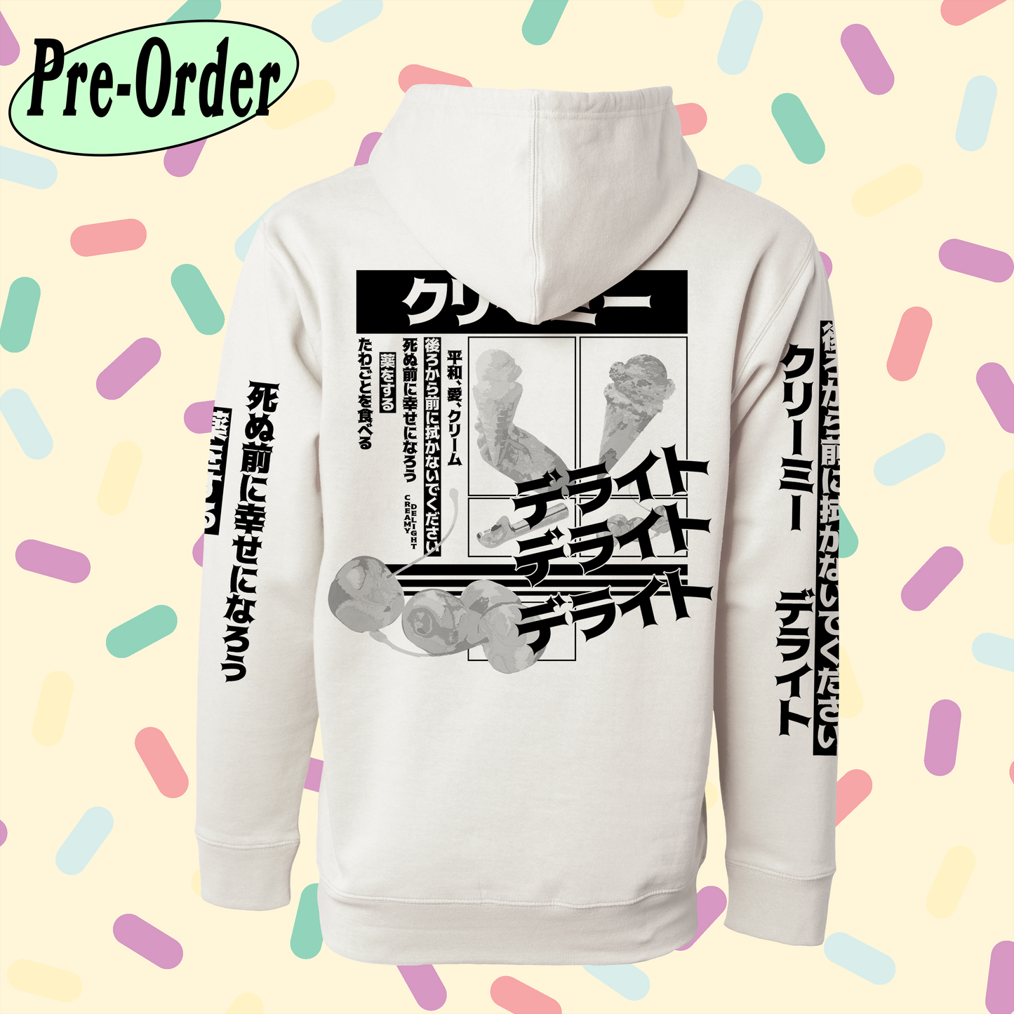 "NEWS CLIPPING" white hoodie